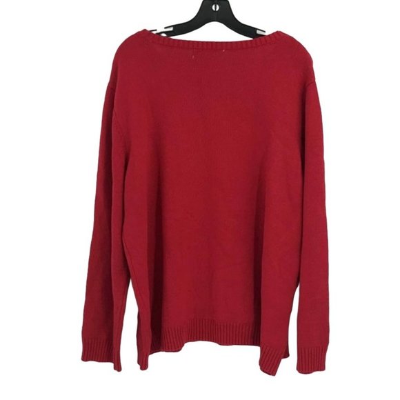 Karen Scott Embroidered Snowflake Sweater New Red Amore Plus Size 2X NWT $49 - Picture 2 of 5